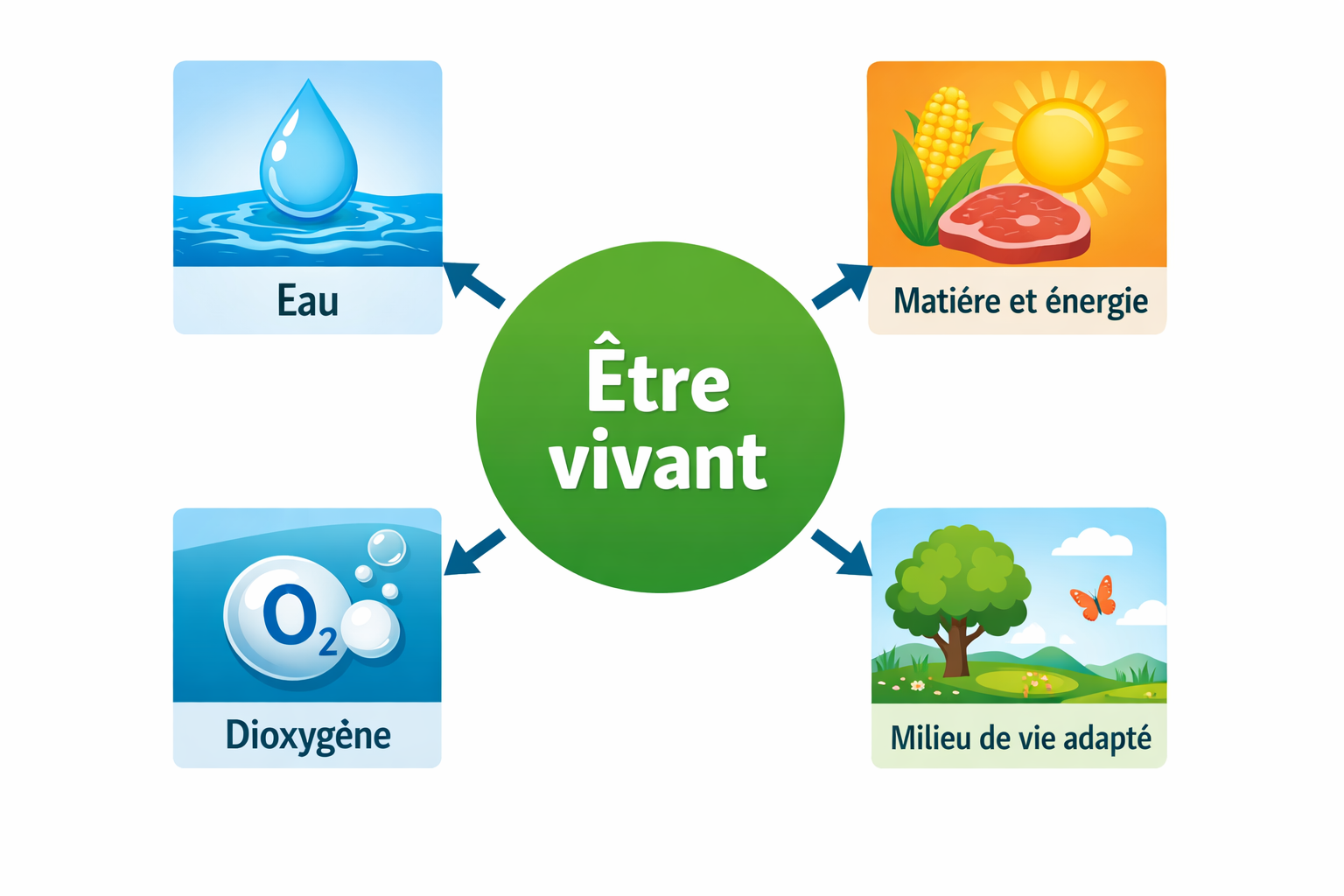 Les besoins essentiels des êtres vivants